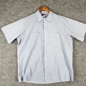 Vintage Big Ben Mens XL Light Blue Short Sleeve Shirt Button Down